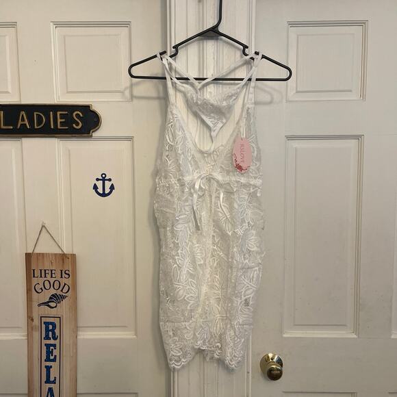 RSlove lace Open Front Lingerie White size large NWT - Picture 1 of 7